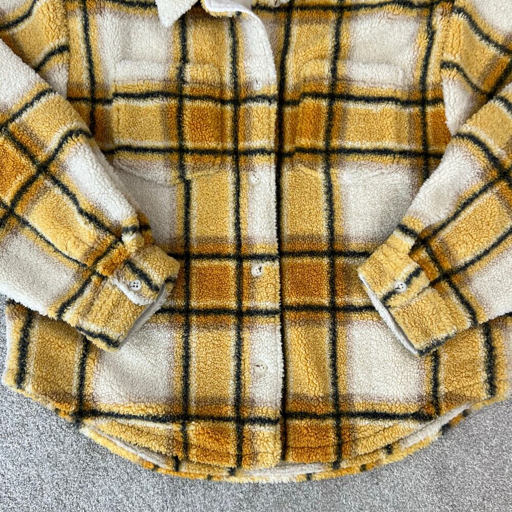 Sincerely Jules For Bandier Aspen Sherpa Jacket in Amber Plaid Shacket (Sz L) - Picture 7 of 11